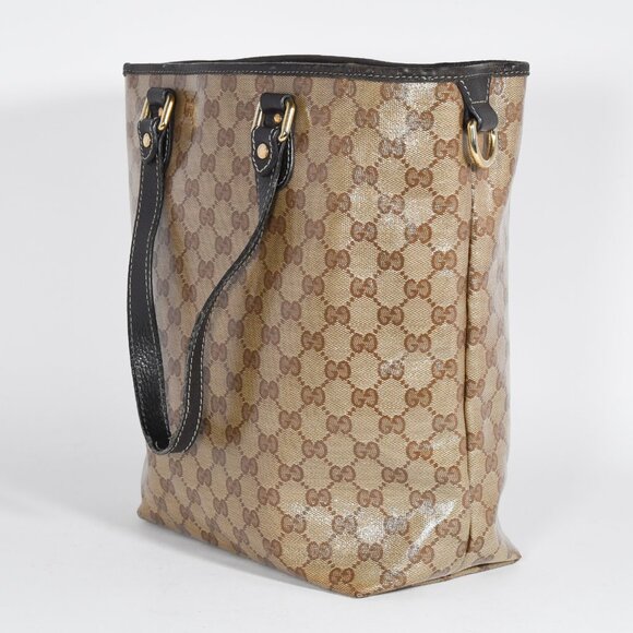 Gucci GG Crystal Coated Canvas Tote Bag - Beige/Brown - Classic Tote Authentic - Picture 5 of 15